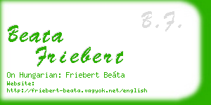 beata friebert business card
